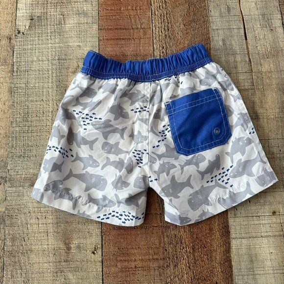 Gymboree Baby Boys Shark Print Swim Trunks 3-6M Elastic Waist with Drawstring - Picture 6 of 6